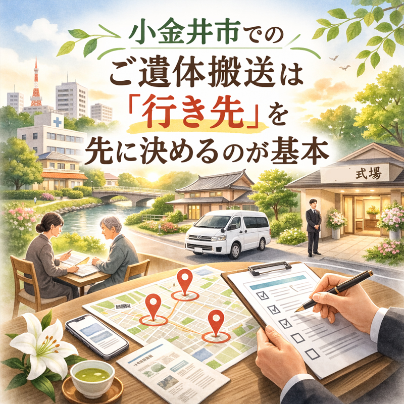 小金井市でのご遺体搬送は「行き先」を先に決めるのが基本